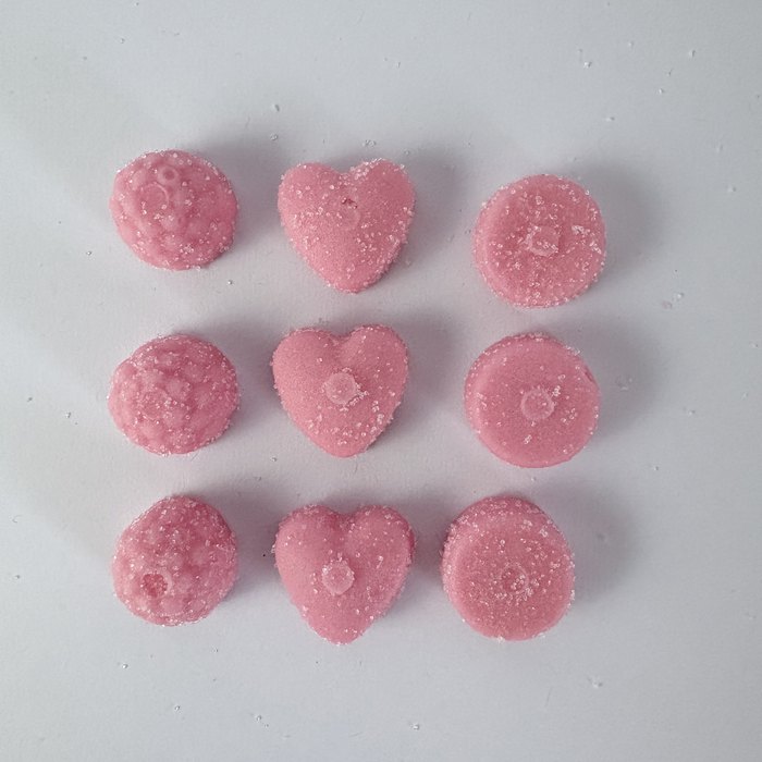 Nove gomas de creatina WEGUM, sabor morango